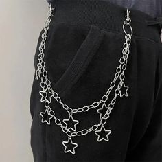 Star Pant Chain | BOOGZEL CLOTHING – Boogzel Clothing Glamrock Bonnie, Chains Aesthetic, Pants Chain, Pant Chains, Style Hip Hop, Layered Fashion, Estilo Hip Hop, Estilo Punk, Styl Retro