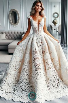 Crochet Wedding Dress Broderie Anglaise Wedding Dress, Knitting & Crochet Tools, Crochet Wedding Dresses, Crochet Wedding, Beautiful Wedding Dresses, Diy Crochet, Crochet Dress, Crochet Yarn, Beautiful Weddings