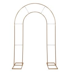 a gold metal arch on a white background