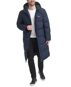 Levi's Men's Quilted Extra Long Parka Jacket & Reviews - Coats & Jackets - Men - Macy's Levi's Urban Winter Outerwear, Levi's Fitted Outerwear For Cold Weather, Long Parka Jacket, Quilted Parka, Man Quilt, Long Parka, Parka Jacket, Jackets Online, Levis Men