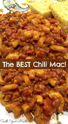 A hearty pasta recipe that combines chili with macaroni & cheese using ground beef, chili beans, noodles and gobs of gooey cheese.