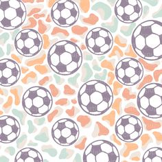 a pattern with soccer balls on it