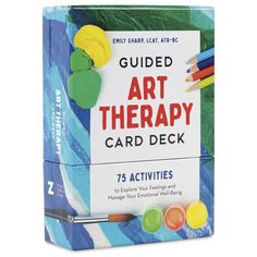 Explore your feelings and mental well-being with the Guided Art Therapy Card Deck. Developed by licensed art therapist Emily Sharp  this card deck breaks barriers  bringing the therapeutic methods from the office to your home. With 75 incredible activities  you can explore a range of mediums. From painting  to photography  mixed-media and more  there are an abundance of options for your new therapeutic outlet. Inspiration awaits in this special deck of cards! - Guided Art Therapy Card Deck Guided Art, Reflection Questions, Card Deck, Healing Power, Self Compassion, Therapy Activities, Emotional Wellness