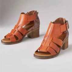 Sz 41. Adjustable Buckle Strap. Burnt Orange And Metallic Animal Print Sandals. Excellent Condition, Gently Worn. Heel Height 2.75”. Italian Leather Sandals, Embroidered Heels, Stacked Heel Sandal, Lace Ankle Boots, Open Toe Boots, Strappy Leather Sandals, Woven Sandals, T Strap Heels, Womens Sandals Wedges