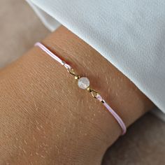 This 4mm faceted rose quartz bracelet is simple, elegant, and is totally adjustable. It can be worn daily with casual or more fancy outfits and is great for layering. It is also easy and comfortable to wear. Made with natural crystals and high-quality soft nylon cord which makes it a long-lasting piece of jewelry. Bracelet is abrasion-resistant and water. ✦ Your bracelet will be packed in a hand made envelope with a brand logo, making it perfect for gifting  ✦ If you want to give jewelry to a loved one and leave a message for them, give me its content in the message when buying  ✦ Perfect bracelet: ✦ * for myself :) * as a gift for mom/sister/friend * as a thank you to the bridesmaid * as a gift for girlfriend/fiancée/wife ✦ More Bracelets - www.etsy.com/shop/LaCannet?section_id=30596478 ✦ Rose Quartz Bracelet Meaning, Minimalist Adjustable Faceted Jewelry, Dainty Rose Gold Friendship Bracelets As Gift, Dainty Rose Gold Friendship Bracelet Gift, Adjustable Faceted Beaded Bracelets Minimalist Style, Minimalist Adjustable Faceted Beaded Bracelets, Adjustable Minimalist Crystal Bracelet, Delicate Adjustable Pink Crystal Bracelet, Elegant Pink Resizable Beaded Bracelets