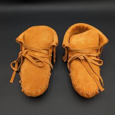 The moccasins are 9 inches long.  Size 8 women's.  Size 6 men's. Handmade Leather Moccasins.  Handmade in our Traditional Crafts Shop by Anishinaabe/Ojibwe  Artisan, Amy Thompson. Genuine 3-4 oz suede leather.  Custom orders are welcomed but will take 2 weeks. Brown Moccasins With Stitched Sole, Casual Suede Moccasins With Vibram Sole, Fall Moccasins With Leather Sole, Suede Moccasins With Vibram Sole And Round Toe, Brown Leather-sole Moccasins With Round Toe, Fall Leather Moccasins With Plain Toe, Brown Suede Slip-on Moccasins, Fall Leather Sole Closed Toe Moccasins, Brown Leather Sole Round Toe Moccasins