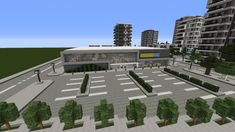 Minecraft Grocery Store Interior, Grocery Store Minecraft, Minecraft Restaurant, Modern House Minecraft, Minecraft Car, Interior Minecraft