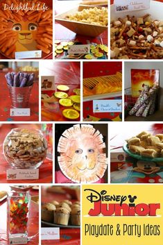 a collage of pictures with food and decorations