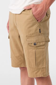 A classic and comfortable cargo walkshort that features a durable cotton design and 21" outseam that fits just below the knee. O'Neill Men's walkshorts 21" Outseam - just below the knee fit Standard fit Cargo style shorts Side billow cargo pockets with pocket flap reinforcement Welt back pockets 100% Cotton | O'Neill Men's Campbell 21" Cargo Shorts in Dark Khaki, Size 40 Khaki Knee-length Shorts With Side Pockets, Knee-length Cotton Bermuda Shorts With Belt Loops, Bermuda Cargo Shorts For Outdoor, Knee-length Cargo Shorts For Outdoor, Outdoor Bermuda Cargo Pants In Utility Style, Utility Bermuda Cargo Shorts For Outdoor, Khaki Bermuda Cargo Shorts For Outdoor, Casual Bermuda Shorts With Cargo Pockets For Outdoor, Knee-length Utility Cargo Pants