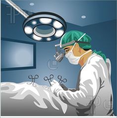 a surgeon in scrubs is performing surgery on a patient