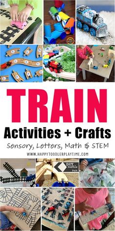 the book cover for train activities and crafts