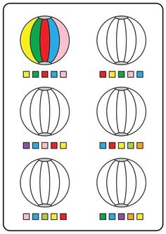 a printable worksheet with different shapes and colors for children to color on