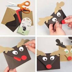 instructions to make a paper reindeer ornament