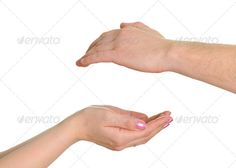 two hands reaching out towards each other on a white background - stock photo - images