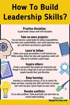 a poster with the words how to build leadership skills