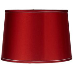 a red lampshade on a white background with clippings to the bottom