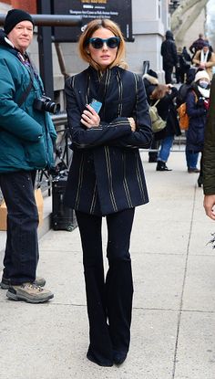 Olivia Palermo at 2016 New York Fashion Week - Tommy Hilfiger Show Morning Dresses, Olivia Palermo Street Style, Estilo Olivia Palermo, Walking Down The Street, Olivia Palermo Style, Bell Pants, Popsugar Fashion, Looks Street Style