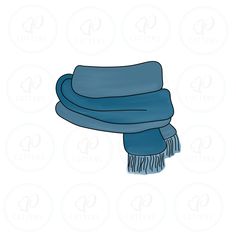 a blue scarf on a white background