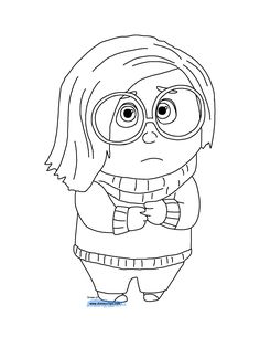 the minion is wearing glasses and a scarf coloring pages for kids, printable