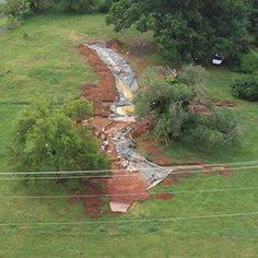 an aerial view of a road that is under construction