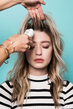 The Secret Behind An L.A. Salon's Signature Waves #refinery29  http://www.refinery29.com/2016/03/105014/riawna-capri-waves-hairstyle-pictures#slide-10  Once all the curls are totally cooled, use one hand to lift the front section and the other to squeeze a few puffs of teasing powder into the roots. They're all basically the same, but Capri favors Unite's Expanda Dust because you can squeeze the soft bottle to get a cloud of product, as opposed to shaking... Hairstyle Pictures, Waves Hairstyle, Waves Tutorial, Brazilian Loose Wave, Client List, Make Up Tools, Loose Waves Hair, Hair Advice, Let Your Hair Down