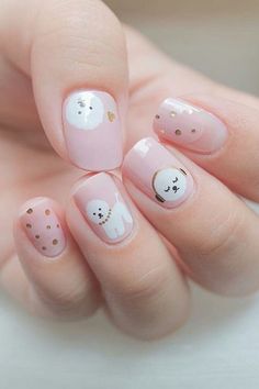 Nails With Dog Design Unghie Nail Art, Korean Nail Art, Korean Nails, Holiday Nail Art, Super Nails, Nail Swag, Trendy Nail Art, Cute Nail Art