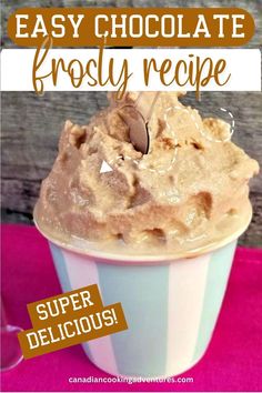 Easy chocolate ice cream frosty recipe Chocolate Frosty Recipe, Easy Chocolate Ice Cream, Chocolate Frosty, Frosty Recipe, Creamy Pasta Recipes, Vegetarian Pasta Recipes