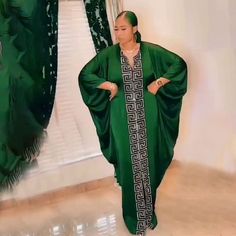 African Maxi Dress, Bat Sleeves, Plus Size Robes, Beaded Maxi Dress, Muslim Style, African Print Dresses