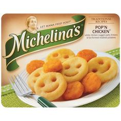 a box of michela's pop - n - chicken crackers on a plate