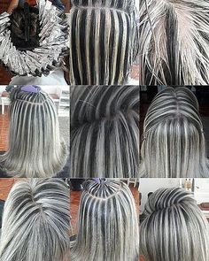 Balayage Gray Hair, Balayage Gray, Purple Grey Hair, Hair Transition