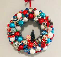 a christmas wreath hanging on the wall