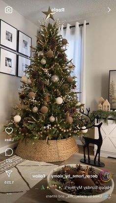 a decorated christmas tree in a living room