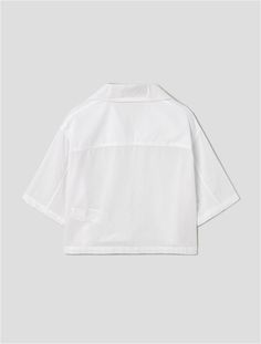 8seconds Crop Short Sleeve Shirt White | Collared Shirts for Women | KOODING White Tops With Pockets And Collared Neckline, Modern White Tops With Collared Neckline, White Collared Everyday Shirt, White Collared Shirt For Everyday, Everyday White Collared Shirt, White Cotton Camp Collar Blouse, White Cotton Blouse With Camp Collar, Modern White Tops With Spread Collar, Modern Johnny Collar Tops For Spring