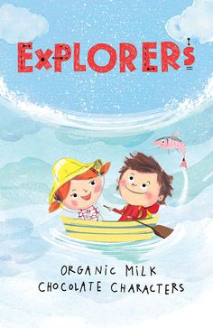 children's book cover for explorer's organic milk chocolate characters