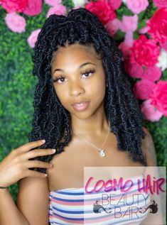 Butterfly Locs Black, Butterfly Locs Styles, Clip In Hairstyles, Hairstyles For Black Women Ponytail, Short Butterfly Locs, African American Braided Hairstyles, Hair Vector, Butterfly Locs