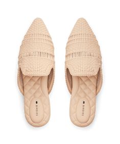 The Dove - Dawn Woven Comfortable Slip-on Mules With Rubber Sole, Comfortable Flat Heel Synthetic Mules, Comfort Synthetic Flat Mules, Comfortable Flat Synthetic Mules, Beige Textured Slip-on Slides, Comfortable Woven Leather Slip-on Sandals, Spring Brown Clogs With Textured Sole, Comfortable Slip-on Closed Toe Slides, Comfortable Closed Toe Slip-on Slides