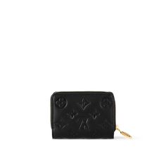 LOUIS VUITTON® - Lou Wallet - Black Designer Black Compact Coin Purse, Black Luxury Coin Purse, Soulmate Ideas, Space Efficient, Girly Bags, Monogram Pattern, Louis Vuitton Official, Press Studs, Harrods