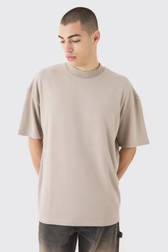 Extended Neck Oversized Super Heavy Premium T-shirt | boohooMAN USA Solid Color Boxy Fit T-shirt With Drop Shoulder, Solid Color Boxy Fit Drop Shoulder T-shirt, Relaxed Fit Plain T-shirt With Drop Shoulder, Plain Relaxed Fit T-shirt With Drop Shoulder, Relaxed Fit Drop Shoulder Plain T-shirt, Solid Drop Shoulder T-shirt For Streetwear, Solid Color Drop Shoulder T-shirt For Streetwear, Plain Drop Shoulder Relaxed Fit T-shirt, Plain Drop Shoulder T-shirt For Streetwear