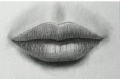 a pencil drawing of a woman's lips