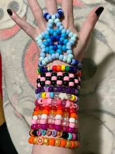 Scene Kandi Ideas, Scene Bracelets Kandi, Kandi Scene, Kandi Bracelets Scene, Fun Things To Make, Rave Cuffs Kandi, Scene Kandi Cuff, Kandi Cuffs