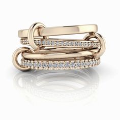 Elevate your style game with Link Stacker No. , Connected Rings! These trendy rings are... Linked Rings, Trendy Rings, Rings Mens Wedding Bands, Moissanite Necklace, Linking Rings