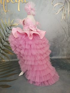 Pink Embellished Princess Ball Gown, Pink Embellished Princess Pageant Dress, Pink Embellished Ball Gown Pageant Dress, Baby Flower Girl Dress, Birthday Frocks, Toddler Pageant