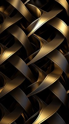 an abstract gold background with wavy lines and curved curves in the center, as if it were made out of metal or bronze foil