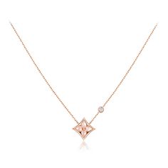 LOUIS VUITTON® - Color Blossom Bb Star Pendant, Pink Gold, Pink Mother-of-pearl And Diamond - Pink Luxury Rose Gold Necklace, Luxury Gift Necklace, Pink Luxury Necklace, Pink Gold Pendant, Luxury Pink Jewelry, Louis Vuitton Necklace, Jewelry Design Drawing, Louis Vuitton Color, Pearl And Diamond Necklace