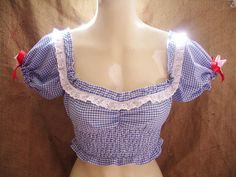 Cutebaby blue gingham checkcropped gypsy top with bows and Ballerina Outfit, Pin Up Vintage, 2000s Outfits, Sundress Dress, Rockabilly Pin Up, Vintage Americana, Vintage Pinup, Blue Gingham, Gingham Check