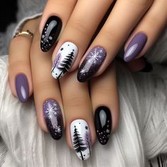 Looking for the perfect festive nail designs for Christmas? Check out our top 10 picks for Christmas nails in purple and black. These designs are not only stylish but also capture the essence of the holiday season. From shimmering glitter to elegant patterns, these xmas nail art ideas will help you stand out at any holiday event. Explore these stunning options and find the perfect look to complement your festive outfits this year. Christmas Nails Purple, Nails In Purple, Nail Designs For Christmas, 2025 Nails, Nail Vibes, Xmas Nail, Xmas Nail Art, Festive Outfits