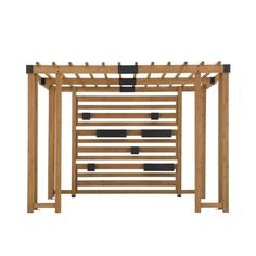 Sunjoy || SummerCove Outdoor Patio 10x10 Modern Wooden Privacy Screen Pergola Kit with Adjustable Hanging Planters Wood Pergola Kits, Party Outside, Attached Pergola, Steel Pergola, Cedar Pergola, Outdoor Structure, Wood Pergola, Pergola Canopy, Steel Planters