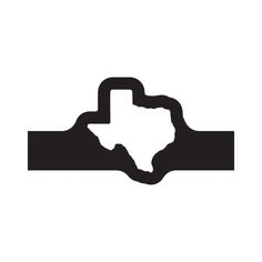 a black and white silhouette of the state of texas