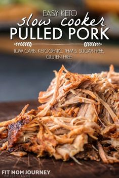 the cover of slow cooker pulled pork