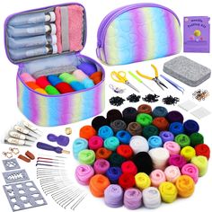 the sewing kit is packed with many different items